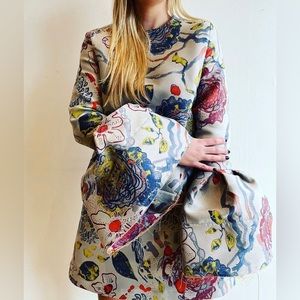 Marques Almeida shift dress with huge raw hem bell sleeves